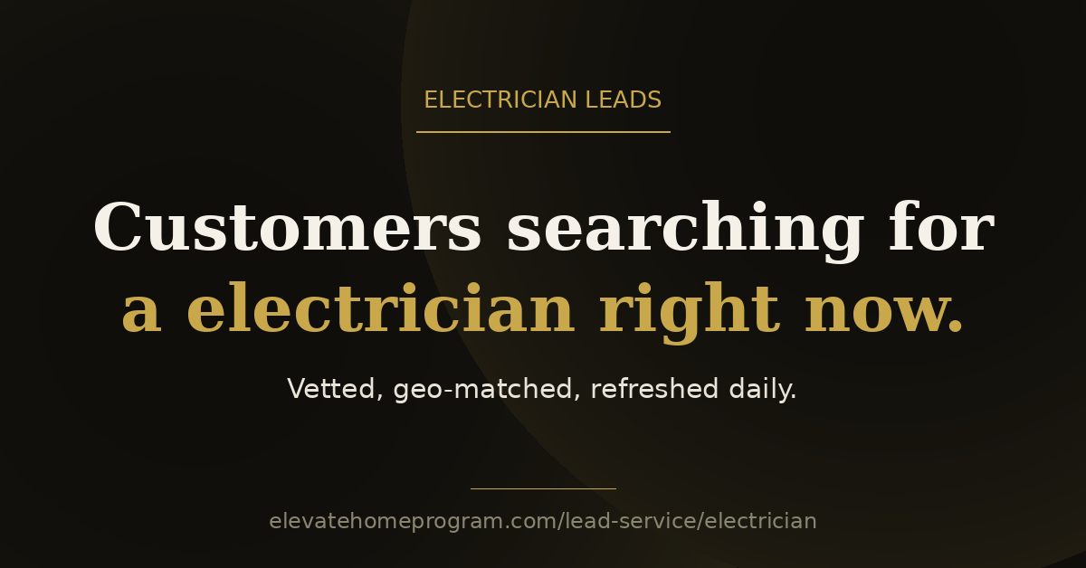 Electrician leads card